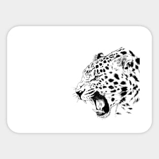 Head Of Leafy Tiger Face In Confrontation Sticker